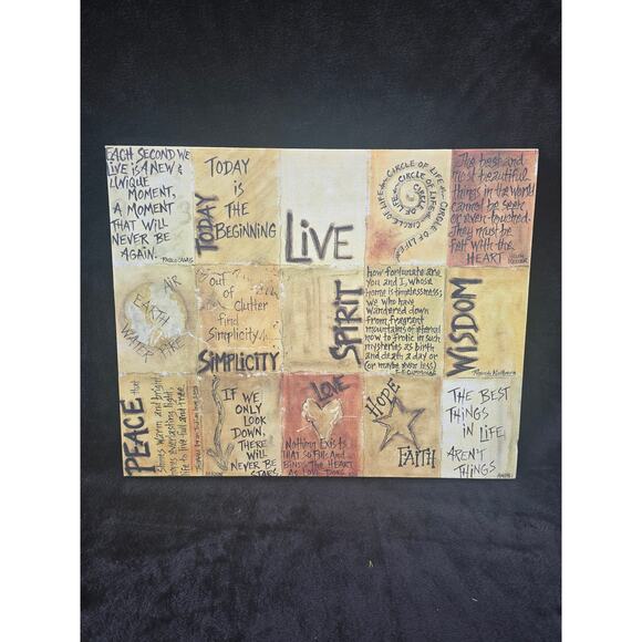 Motivational Word Art Canvas Wall Hanging Neutral Colors 16" x 20" - Picture 1 of 4